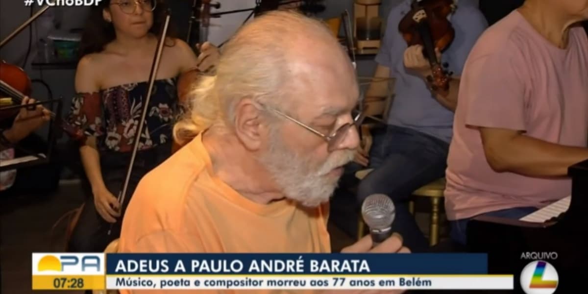 Paulo André Barata morreu aos 77 anos (Foto: Reprodução/TV Globo) Paulo André Barata morreu aos 77 anos (Foto: Reprodução/TV Globo)