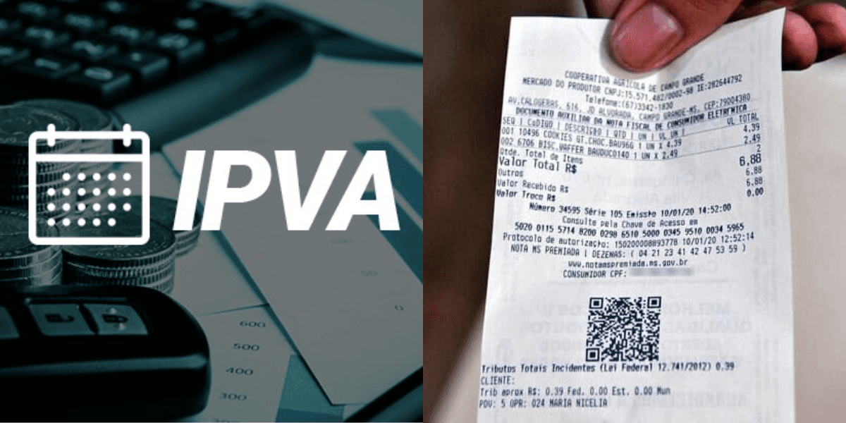 IPVA e CPF na Nota Fiscal (Reprodução/Montagem TV Foco) IPVA e CPF na Nota Fiscal (Reprodução/Montagem TV Foco)