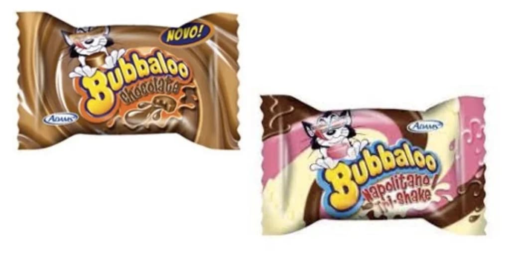 Bubbaloo Chocolate e Napolitano (Reprodução/Internet) Bubbaloo Chocolate e Napolitano (Reprodução/Internet)