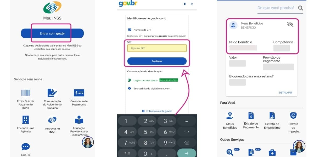 Login para acessar informações sobre o benefício (Foto: Reprodução/Meu INSS) Login para acessar informações sobre o benefício (Foto: Reprodução/Meu INSS)