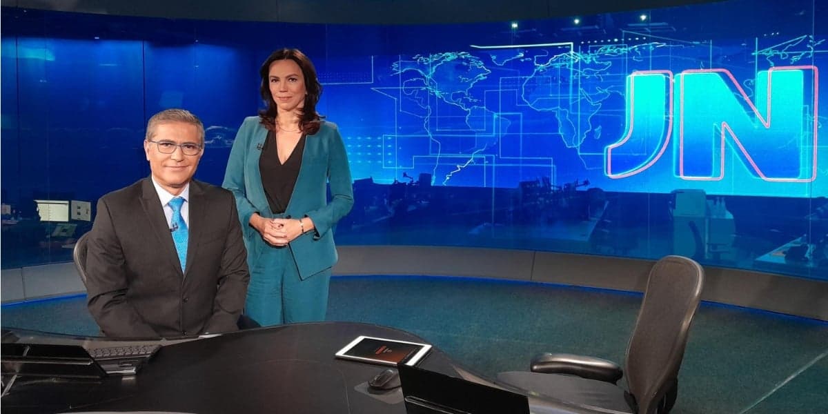 Os apresentadores substituíram William Bonner e Renata Vasconcellos no Jornal Nacional - Foto: Reprodução/Twitter