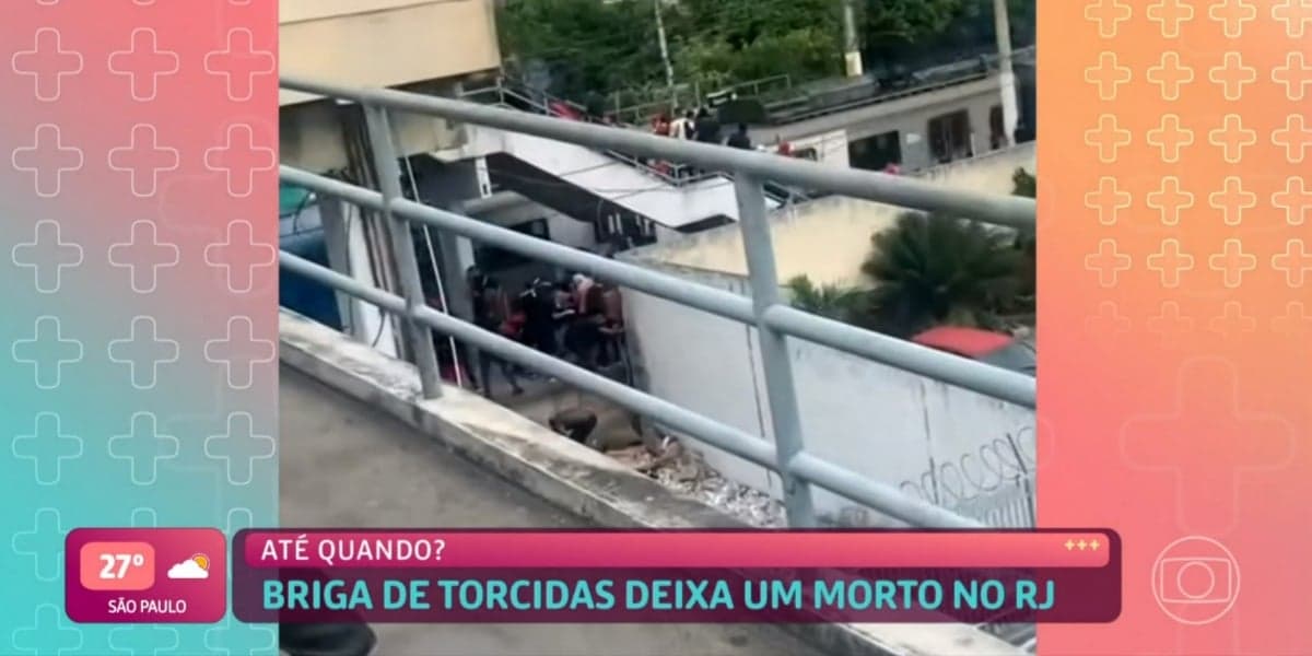 Briga entre torcidas terminou em tiroteio (Foto: Reprodução/TV Globo) Briga entre torcidas terminou em tiroteio (Foto: Reprodução/TV Globo)