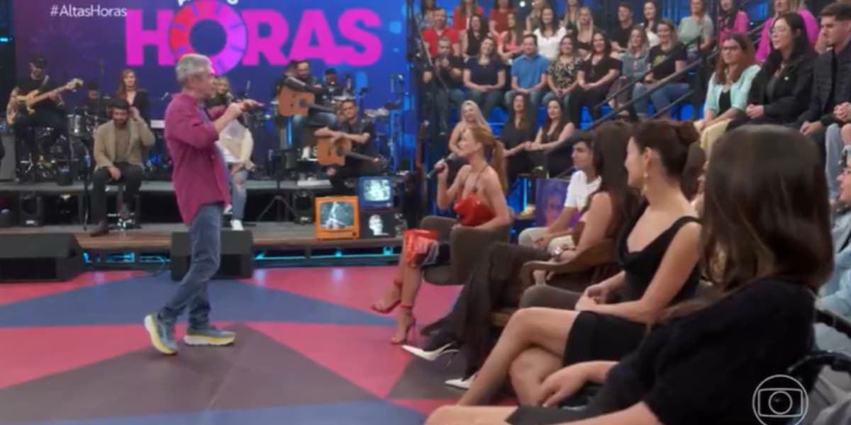 Marina Ruy Barbosa conversando com Serginho Groisman no Altas Horas 