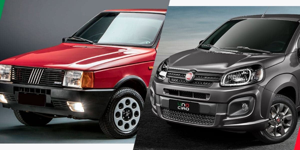 Duas gerações do Uno (Foto: Reprodução/Fiat) Duas gerações do Uno (Foto: Reprodução/Fiat)