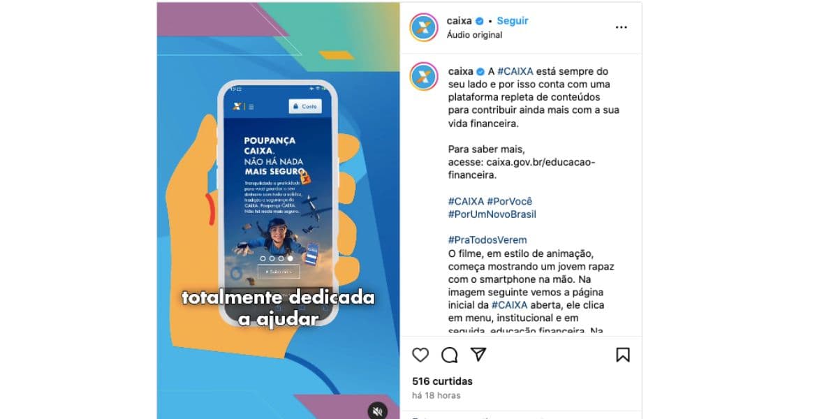 Anúncio da Caixa (Foto: Reprodução / Instagram) Anúncio da Caixa (Foto: Reprodução / Instagram)