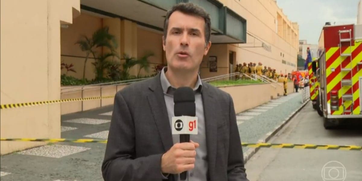Fabio Turci mostrou efeitos do desabamento no "Jornal Nacional" (Foto: Reprodução/TV Globo) Fabio Turci mostrou efeitos do desabamento no "Jornal Nacional" (Foto: Reprodução/TV Globo)