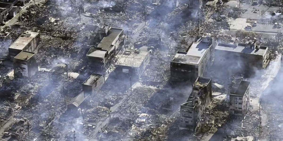 Fotos após o terremoto do Japão (Reprodução/Internet) Fotos após o terremoto do Japão (Reprodução/Internet)