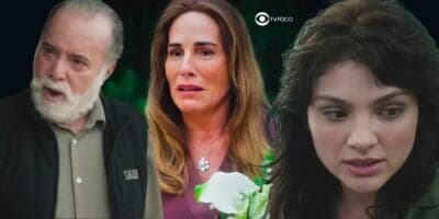 Antônio, Irene e Petra em Terra e Paixão (Foto: Reprodução / Globo / Montagem TV Foco) Antônio, Irene e Petra em Terra e Paixão (Foto: Reprodução / Globo / Montagem TV Foco)