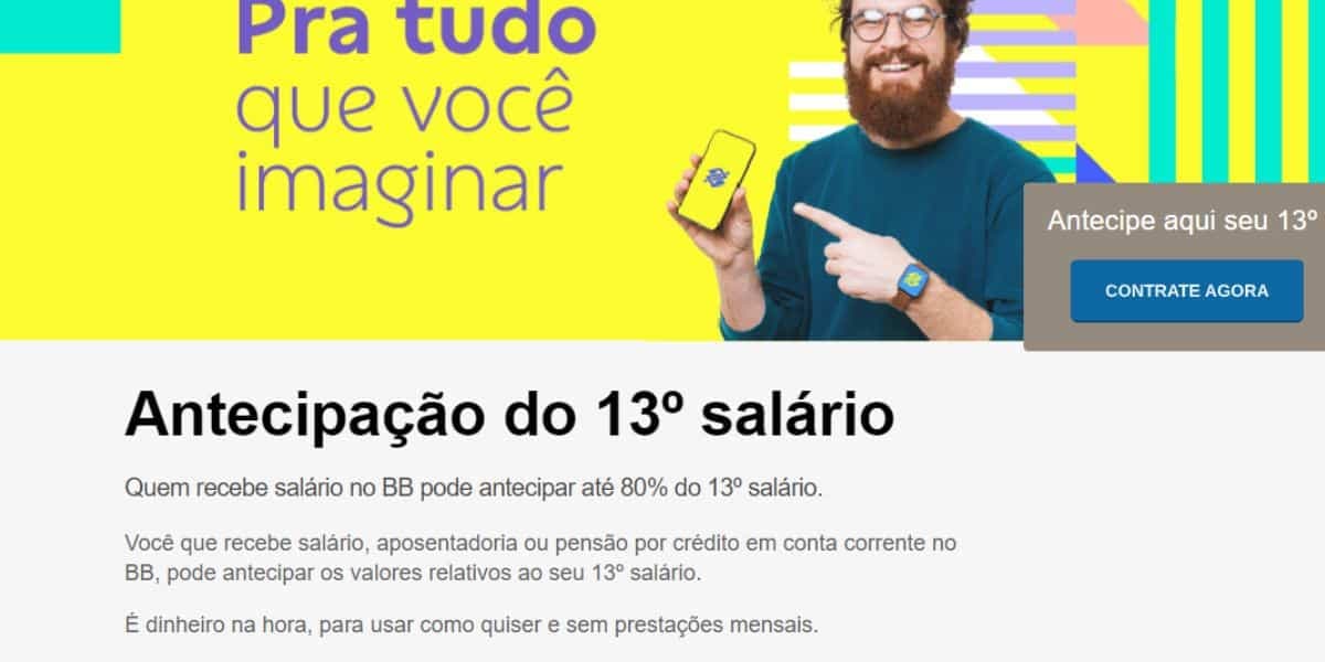 Comunicado do BB sobre a antecipação do 13° salário (Reprodução: Internet) Comunicado do BB sobre a antecipação do 13° salário (Reprodução: Internet)