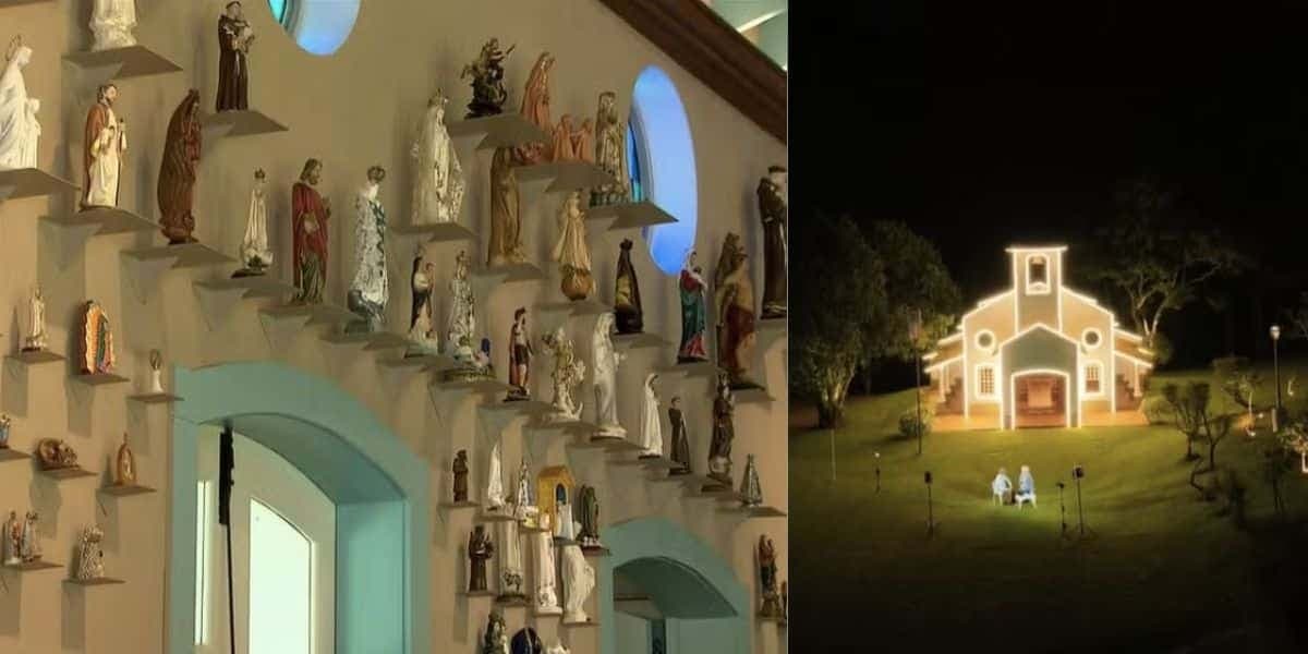 Igreja de Ana Maria (Reprodução/Montagem TV Foco) Igreja de Ana Maria (Reprodução/Montagem TV Foco)