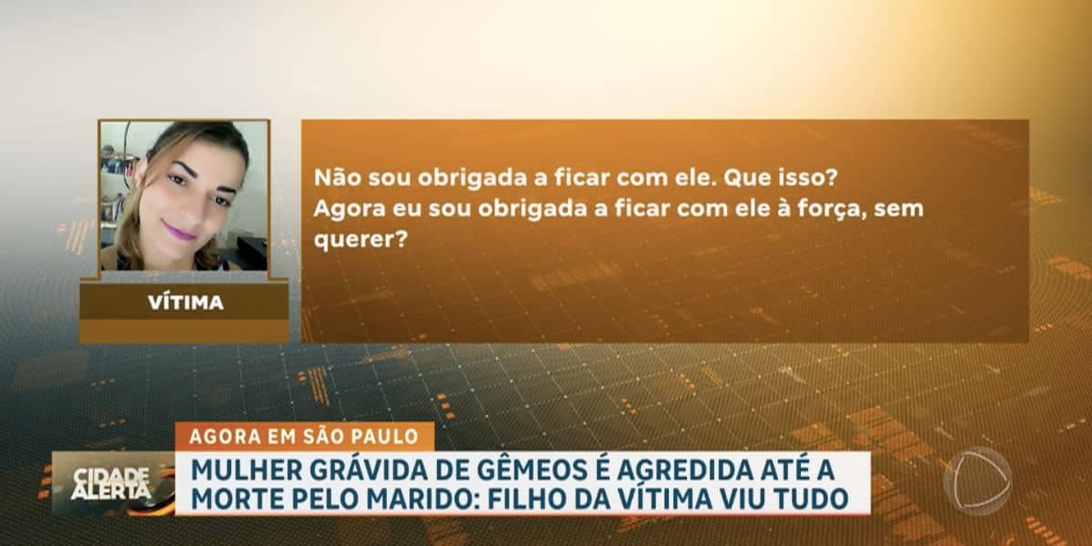 Aúdio da vítima alegando término com o assassino (Reprodução/Record) Aúdio da vítima alegando término com o assassino (Reprodução/Record)