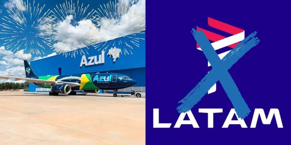 Azul e Latam - (Reprodução Internet) Azul e Latam - (Reprodução Internet)