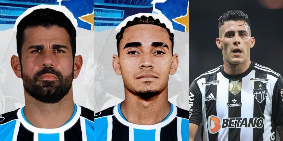 Diego Costa, Du Queiroz e Pavón são os novos reforços do Grêmio - (Foto: Reprodução / Internet) Diego Costa, Du Queiroz e Pavón são os novos reforços do Grêmio - (Foto: Reprodução / Internet)