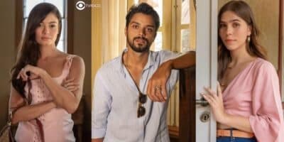 Eliana (Sophie Charlotte), José Venâncio (Rodrigo Simas) e Buba (Gabriela Medeiros) em Renascer (Foto: Reprodução / Globo / Montagem TV Foco) Eliana (Sophie Charlotte), José Venâncio (Rodrigo Simas) e Buba (Gabriela Medeiros) em Renascer (Foto: Reprodução / Globo / Montagem TV Foco)