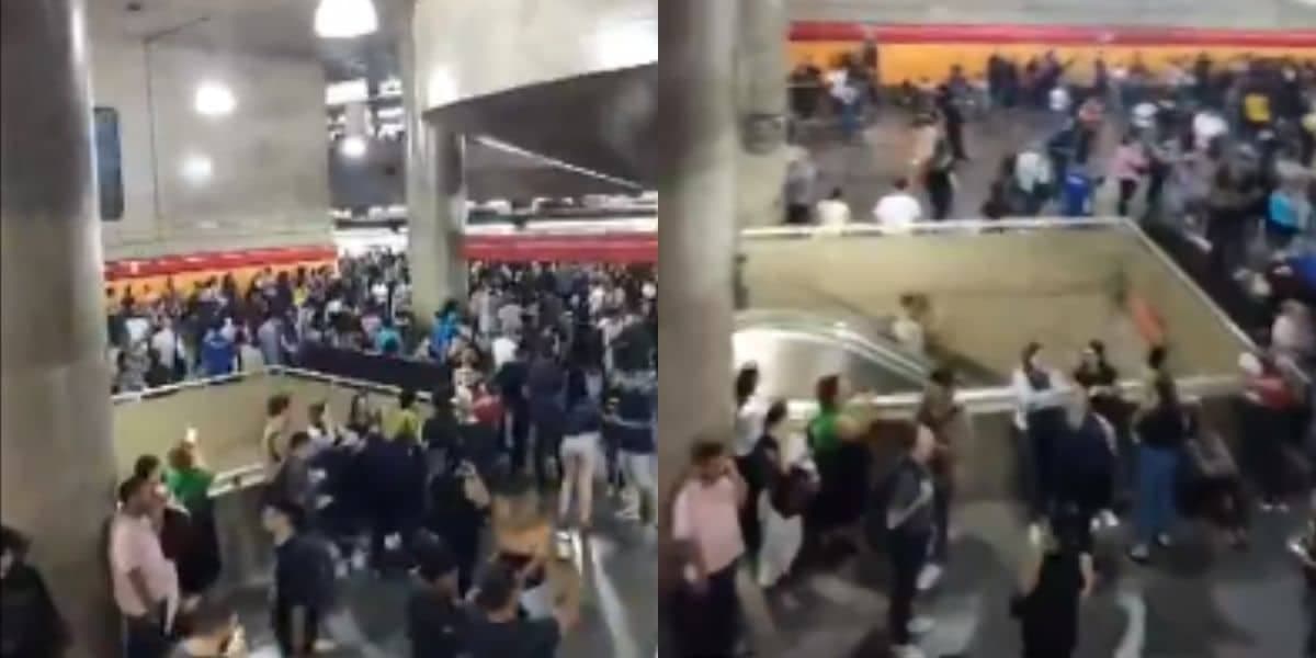 Como ficou a estação no momento do problema (Reprodução: Globo) Como ficou a estação no momento do problema (Reprodução: Globo)