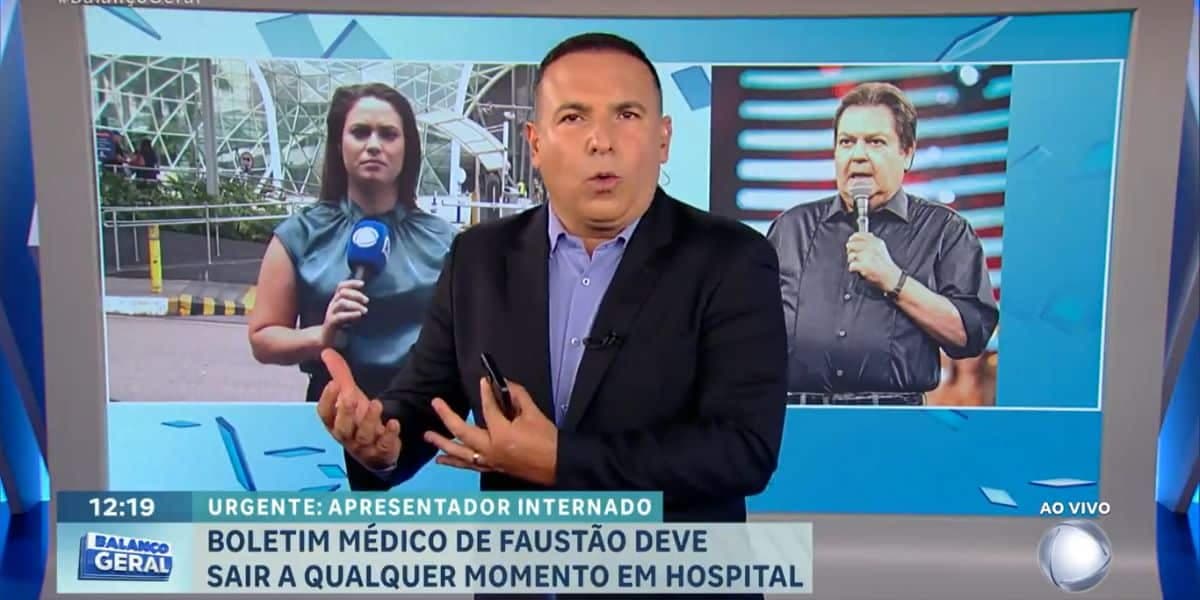 Gottino trouxe as últimas atualizações sobre a internação de Faustão (Reprodução: Record) Gottino trouxe as últimas atualizações sobre a internação de Faustão (Reprodução: Record)