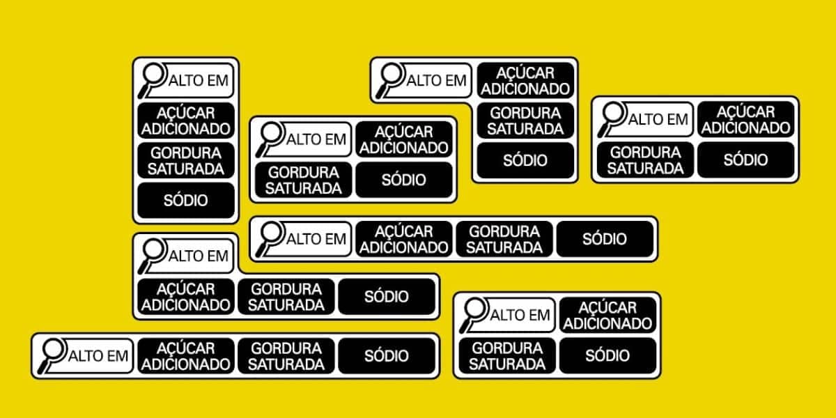 Novos rótulos com alertas obrigatórios (Reprodução: Internet) Novos rótulos com alertas obrigatórios (Reprodução: Internet)