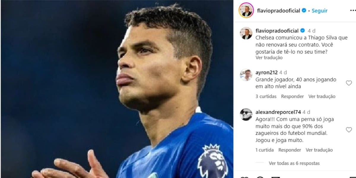 Thiago Silva não tem contrato com o Chelsea renovado - (Foto: Reprodução / Instagram) Thiago Silva não tem contrato com o Chelsea renovado - (Foto: Reprodução / Instagram)