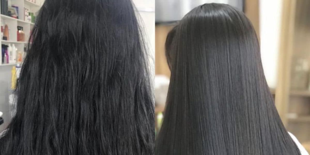 O cabelo, após a mistura, fica liso e brilhante (Reprodução: Internet) O cabelo, após a mistura, fica liso e brilhante (Reprodução: Internet)