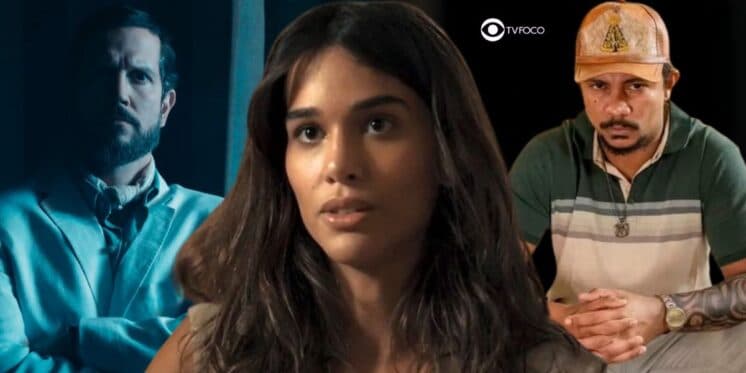 Egídio, Mariana e Damião em Renascer (Foto: Reprodução / Globo / Montagem TV Foco) Egídio, Mariana e Damião em Renascer (Foto: Reprodução / Globo / Montagem TV Foco)