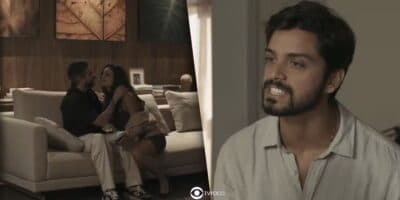 José Venâncio (Rodrigo Simas) se revolta ao flagrar Eliana (Sophie Charlotte) e Eriberto (Pedro Neschling) juntos em Renascer (Foto: Reprodução / Globo) José Venâncio (Rodrigo Simas) se revolta ao flagrar Eliana (Sophie Charlotte) e Eriberto (Pedro Neschling) juntos em Renascer (Foto: Reprodução / Globo)