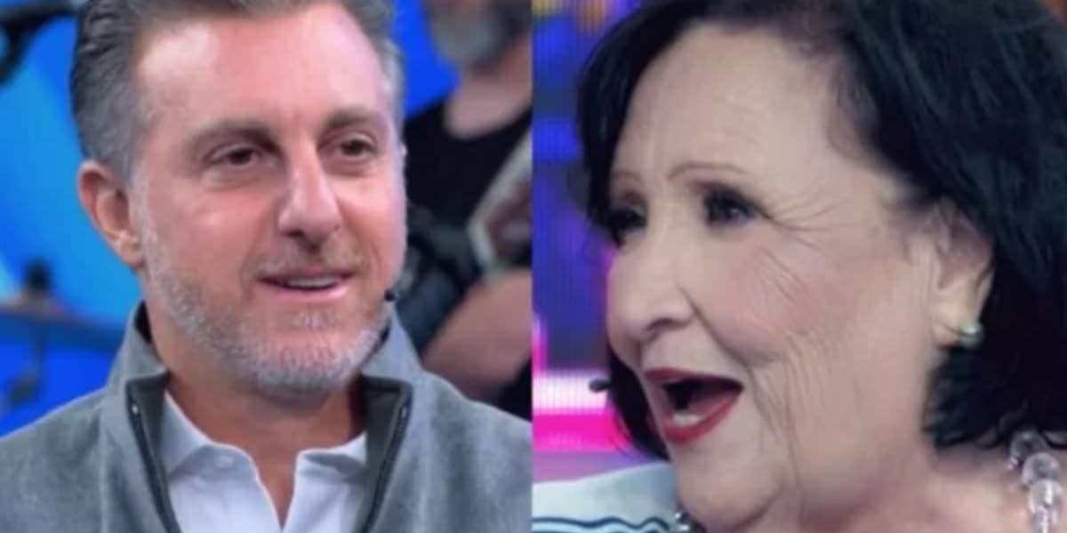Luciano Huck e Dona Déa Lúcia durante o Domingão (Foto: Reprodução/ Internet)