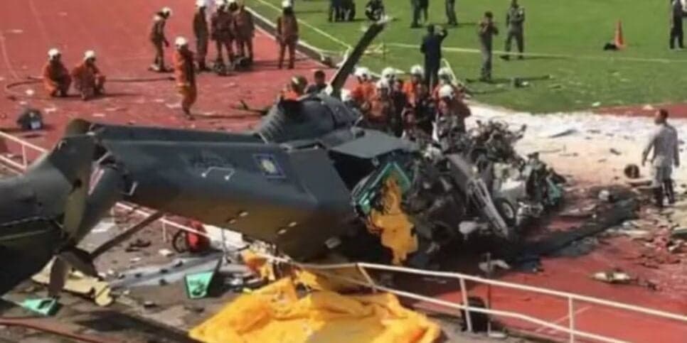 A queda do helicóptero matou todos os 10 tripulantes (Reprodução: Governo da Malásia) A queda do helicóptero matou todos os 10 tripulantes (Reprodução: Governo da Malásia)