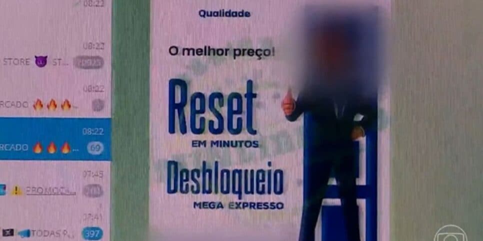 A quadrilha oferece um bloqueio imediato do empréstimo consignado (Reprodução: Globo) A quadrilha oferece um bloqueio imediato do empréstimo consignado (Reprodução: Globo)