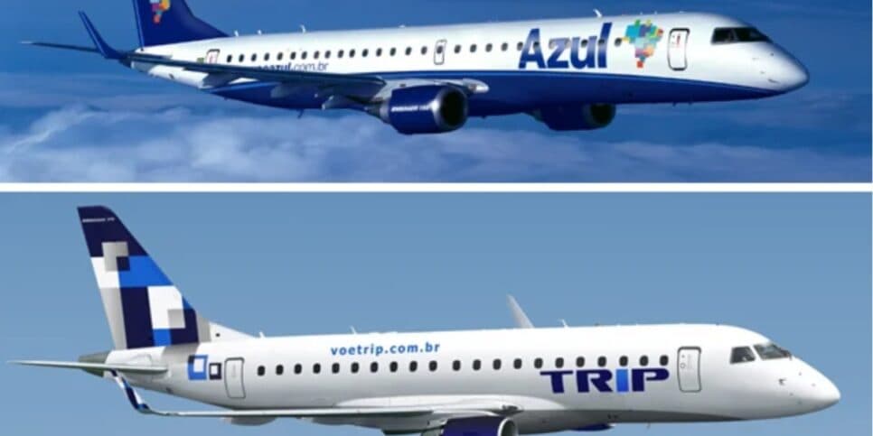 Azul e Trip anunciaram uma fusão - Foto: Internet Azul e Trip anunciaram uma fusão - Foto: Internet