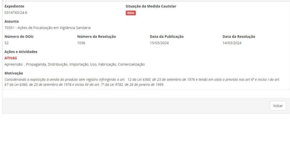 Alerta da Anvisa sobre os produtos para cabelo (Reprodução: Anvisa) Alerta da Anvisa sobre os produtos para cabelo (Reprodução: Anvisa)
