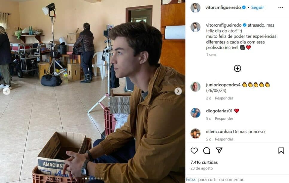 O famoso ator da Globo que estará em Garota do Momento, Vitor Figueiredo (Foto: Reprodução/Instagram) O famoso ator da Globo que estará em Garota do Momento, Vitor Figueiredo (Foto: Reprodução/Instagram)