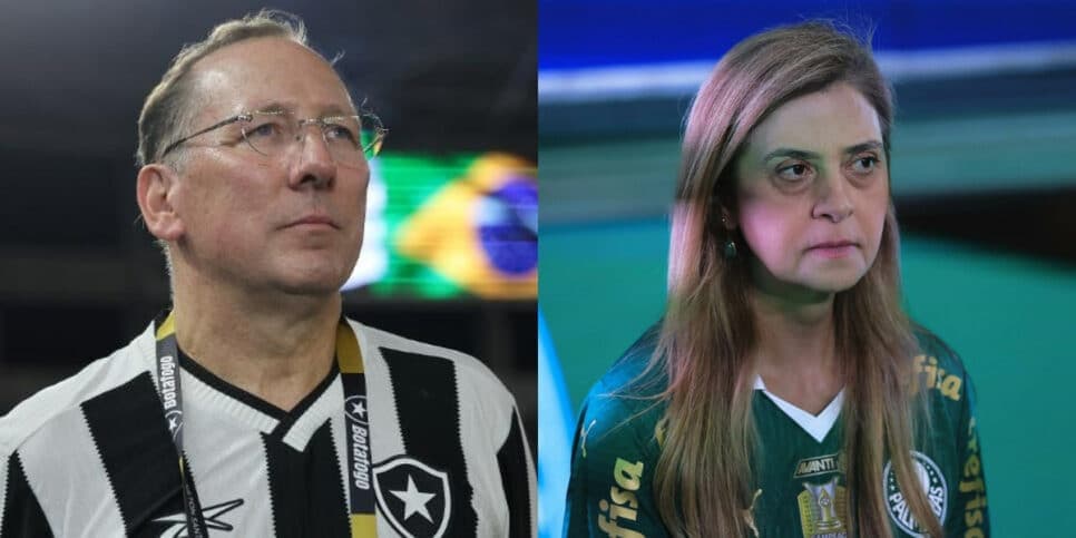 Textor em êxtase: Botafogo arma rasteira em Leila por R$47M (Foto: Reprodução/Montagem TV Foco) Textor em êxtase: Botafogo arma rasteira em Leila por R$47M (Foto: Reprodução/Montagem TV Foco)