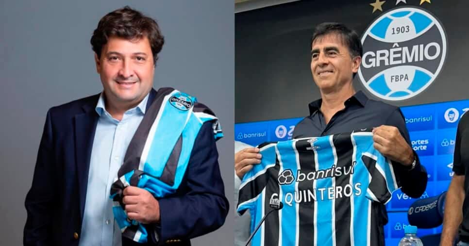 Grêmio - Guerra (Foto: Divulgação) e Quinteros ( Foto: @Gremio / X) Grêmio - Guerra (Foto: Divulgação) e Quinteros ( Foto: @Gremio / X)