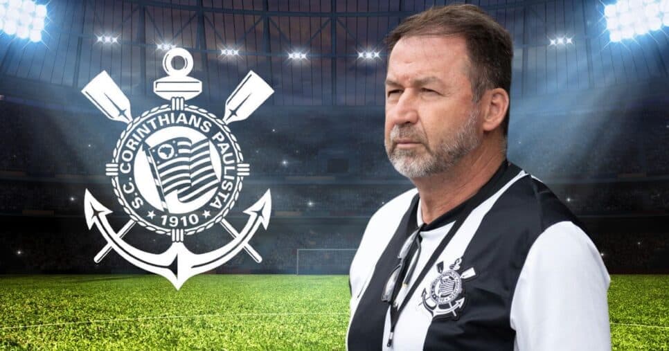 Logo do timão e Augusto Melo (Foto: Reprodução / Corinthians) Logo do timão e Augusto Melo (Foto: Reprodução / Corinthians)