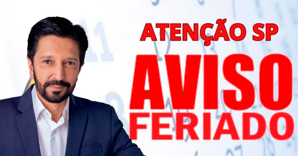 Ricardo Nunes está avisado: FERIADO prolongado é confirmado em SP na próxima sexta (14/03) à lista de CLTs
