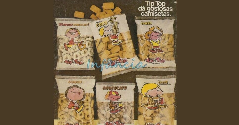 Biscoitos Tip Top com o mascote em 80 (Foto Reprodução/Pinterest)