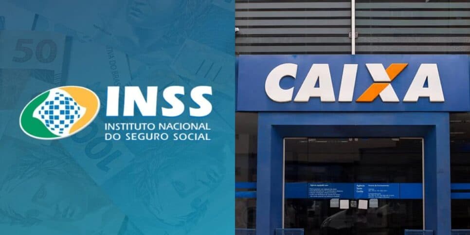Saque do INSS e pagamento da Caixa (Reprodução: Montagem TV Foco)