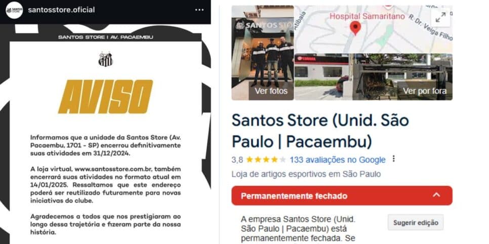 Comunicado oficial do fechamento da loja (Reprodução: Facebook)