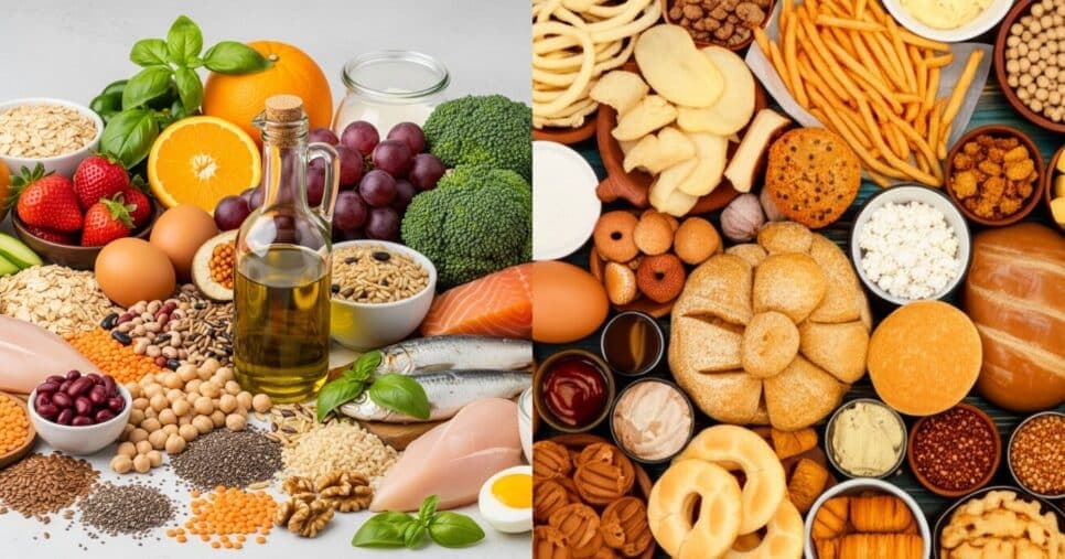 O que comer x o que evitar comer para manter um coração saudável (Foto: Reprodução/ Montagem/Tv Foco/ Internet) O que comer x o que evitar comer para manter um coração saudável (Foto: Reprodução/ Montagem/Tv Foco/ Internet)