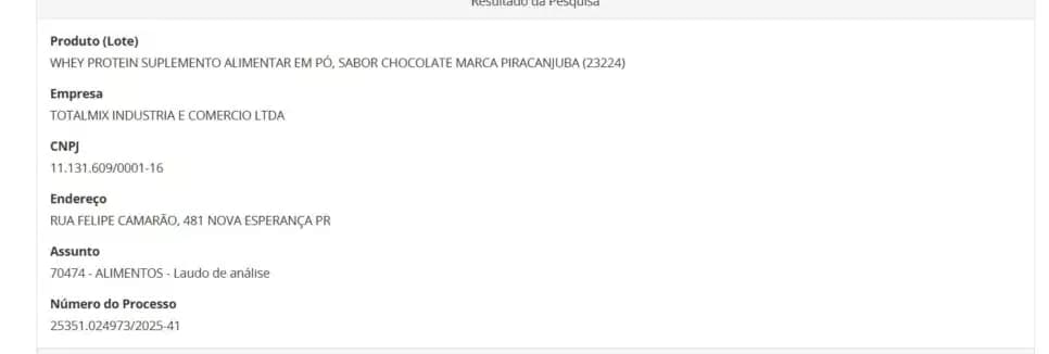 Resolução da ANVISA contra lote de Whey Protein da Piracanjuba -pt 1(Foto Reprodução/Montagem/ANVISA) Resolução da ANVISA contra lote de Whey Protein da Piracanjuba -pt 1(Foto Reprodução/Montagem/ANVISA)