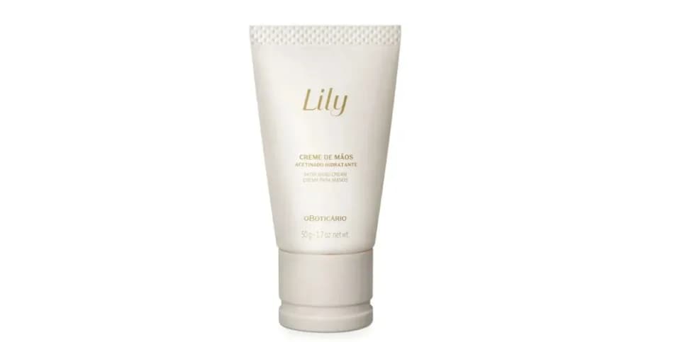 Creme de Mãos Acetinado Hidratante Lily (Foto: Boticário) Creme de Mãos Acetinado Hidratante Lily (Foto: Boticário)