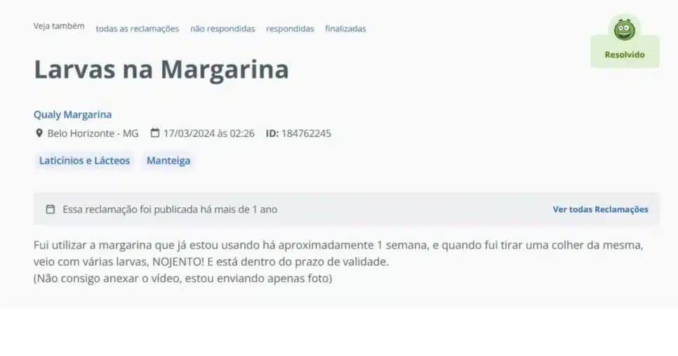 Reclamação do cliente registrada no dia 17/03 (Foto Reprodução/Canva) Reclamação do cliente registrada no dia 17/03 (Foto Reprodução/Canva)