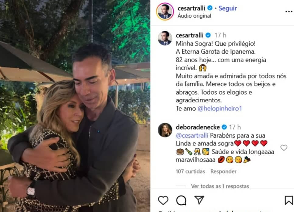 Tralli e Helô, mãe de Ticiane Pinheiro (Foto: Reprodução)