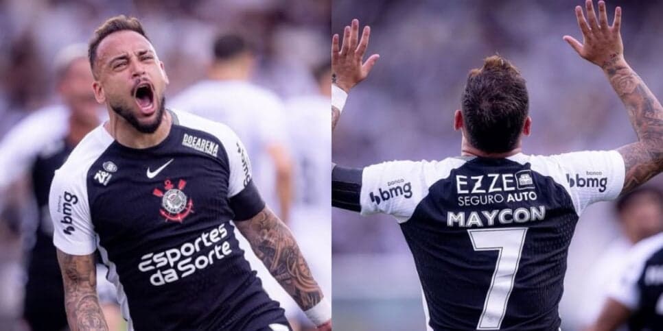 Maycon comemorando gol da vitória contra o Vasco (Reprodução: Instagram)