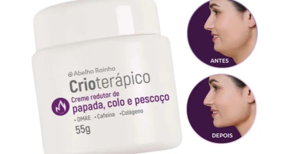 Creme redutor de papada crioterápico da Abelha Rainha Creme redutor de papada crioterápico da Abelha Rainha