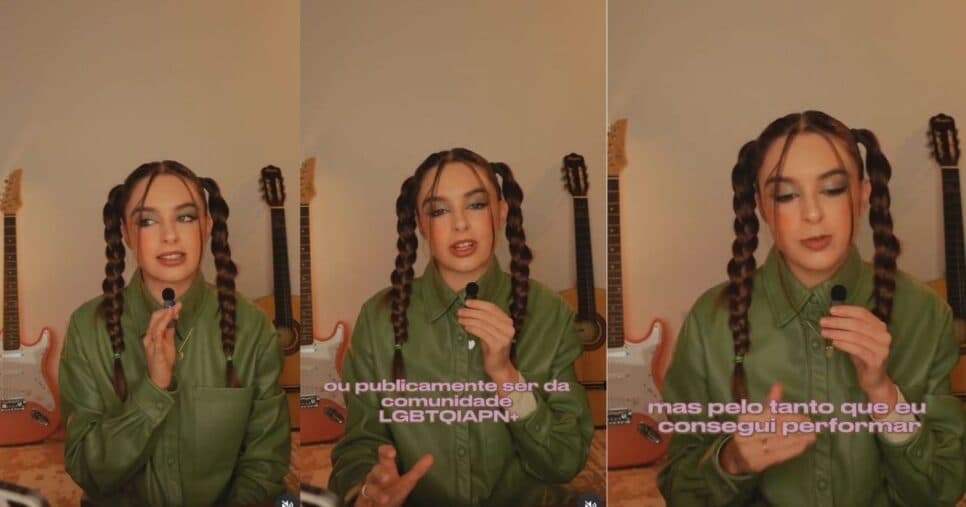 Bel Moreira usando as suas redes sociais para falar sobre sua sexualidade abertamente (Foto Reprodução/Montagem/Instagram@bel_moreira)