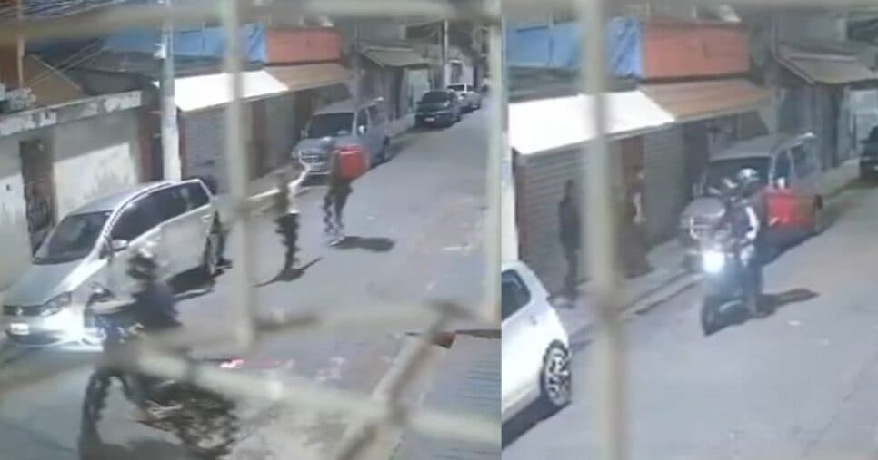 Imagens do assalto na zona leste de São Paulo (Fotos: Reproduções / Globo) Imagens do assalto na zona leste de São Paulo (Fotos: Reproduções / Globo)