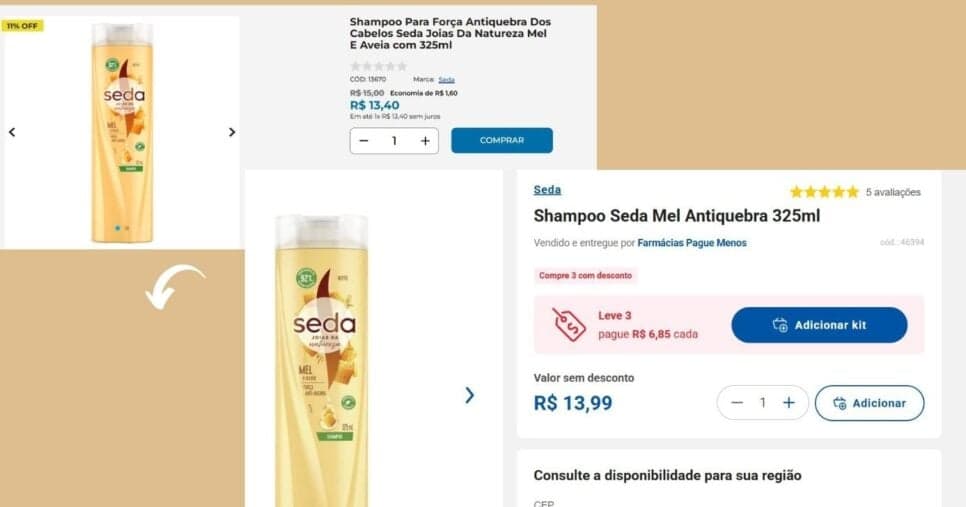 Shampoo Seda Mel e Aveia Antiquebra- Média de valores (Foto Reprodução/Montagem/Panvel/Venâncio) Shampoo Seda Mel e Aveia Antiquebra- Média de valores (Foto Reprodução/Montagem/Panvel/Venâncio)