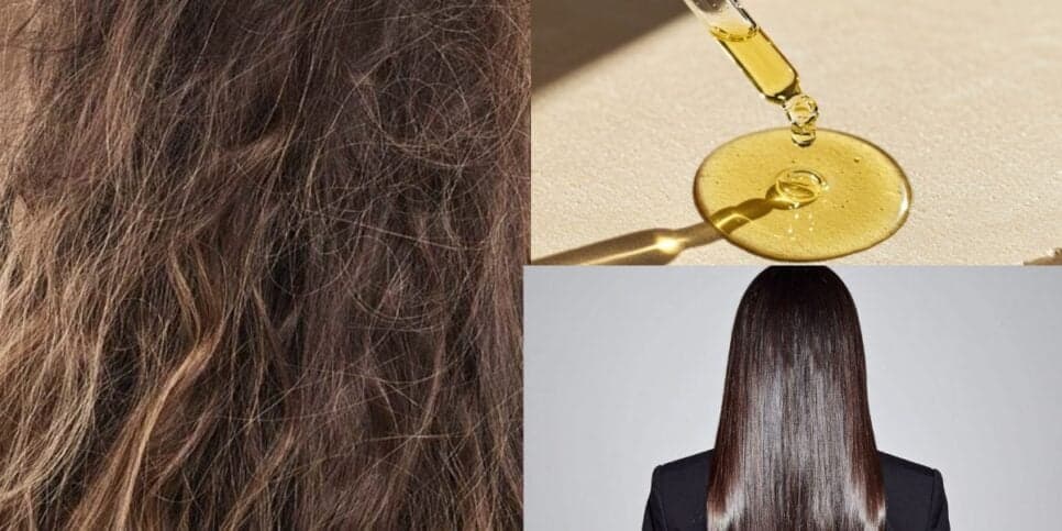 Óleo natural para acabar com o frizz no cabelo (Reprodução: Montagem TV Foco)