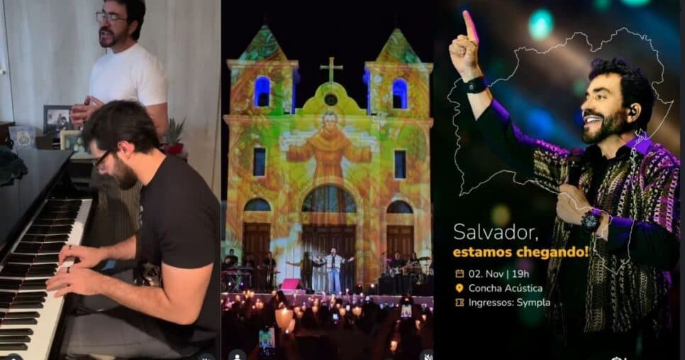Padre Fábio de Melo se dedica a música (Foto Reprodução/Montagem/Instagram@pefabiodemelo) Padre Fábio de Melo se dedica a música (Foto Reprodução/Montagem/Instagram@pefabiodemelo)